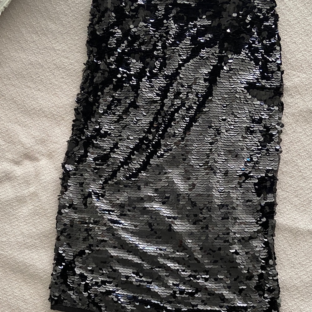 Halogen Black Sequin Pencil Skirt
